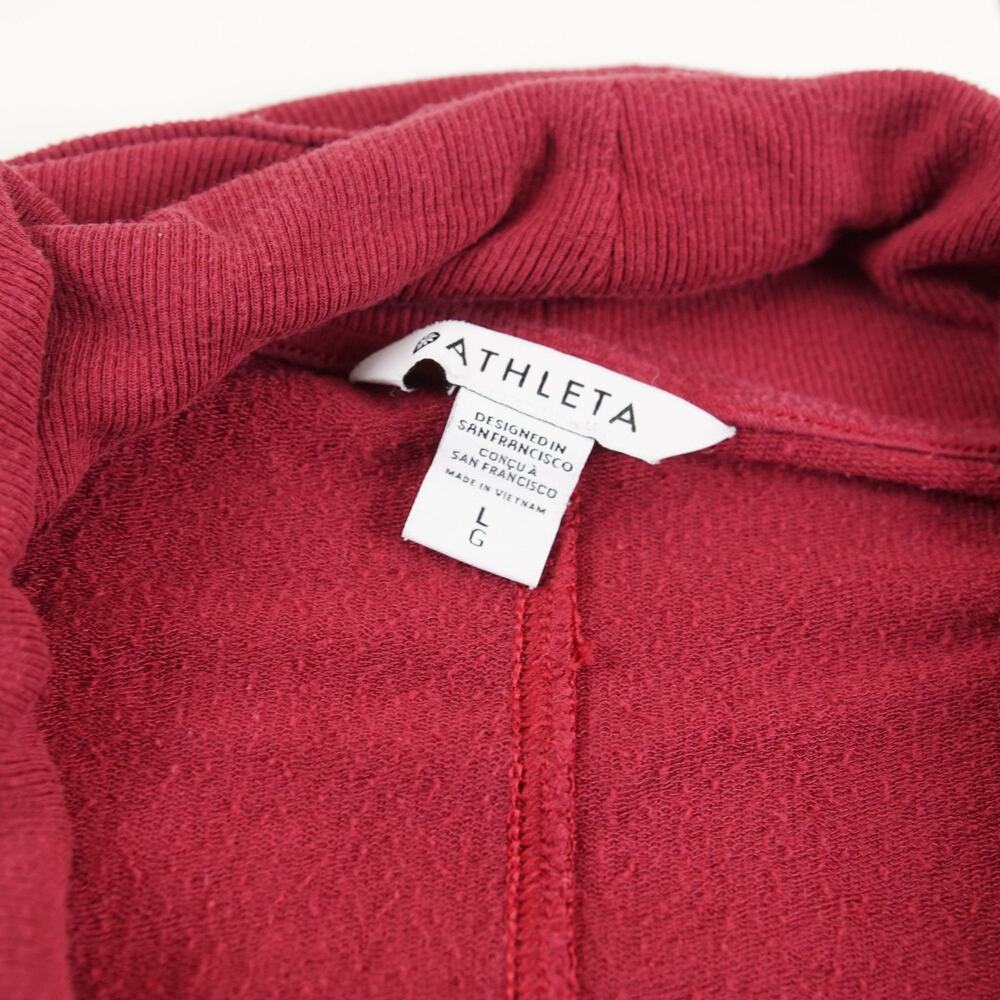 Athleta Panayama Restore Rib Red Burgundy Cardigan Wrap Sz L - Picture 6 of 9